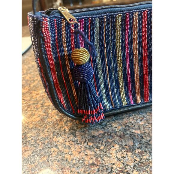 Roller Rabbit Navy Beaded Purse - Picture 6 of 14